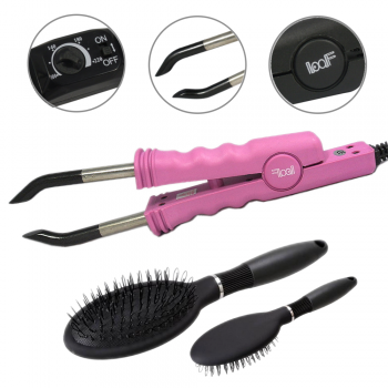 Wärmezange Connector für Bondings Temperaturregler Pink 618 + Haarbürste