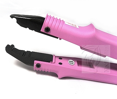 Wärmezange Pink 611 mit Temperatur + Hair Extensions Bürste