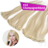 Clip In Single Haarteil Echthaar 45cm 18 cm breit mit 4 Clips #22 Champagnerblond
