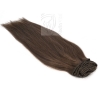 Clip In Single Haarteil Echthaar 45cm 14 cm breit mit 4 Clips #3 Dunkelbraun