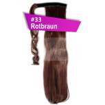 Pferdeschwanz Zopf Haarteil Ponytail 100g 30cm Glatt mit Haarband #33 Rotbraun