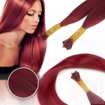10 Echthaar Strähnen 0,5 g 45cm Haarverlängerung RB Dark Pink #425
