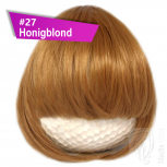 Pony Haarteil Clip In 25-30g Gerade Glatt #27 Honigblond + 2 Tressenclips