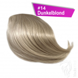 Pony Haarteil Clip In 25-30g Seitliche Form #14 Dunkelblond + 2 Tressenclips