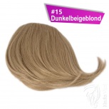 Pony Haarteil Clip In 25-30g Seitliche Form #15 Dunkelbeigeblond + 2 Tressenclips