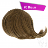 Pony Haarteil Clip In 25-30g Seitliche Form #6 Braun + 2 Tressenclips