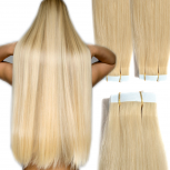 Tape On Extensions Echthaar 60cm Tresse 2,5g Champagnerblond #22